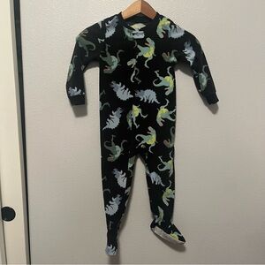 Carter's Boys Black and Green Dinosaur Footie One Piece Pajama Size 3T